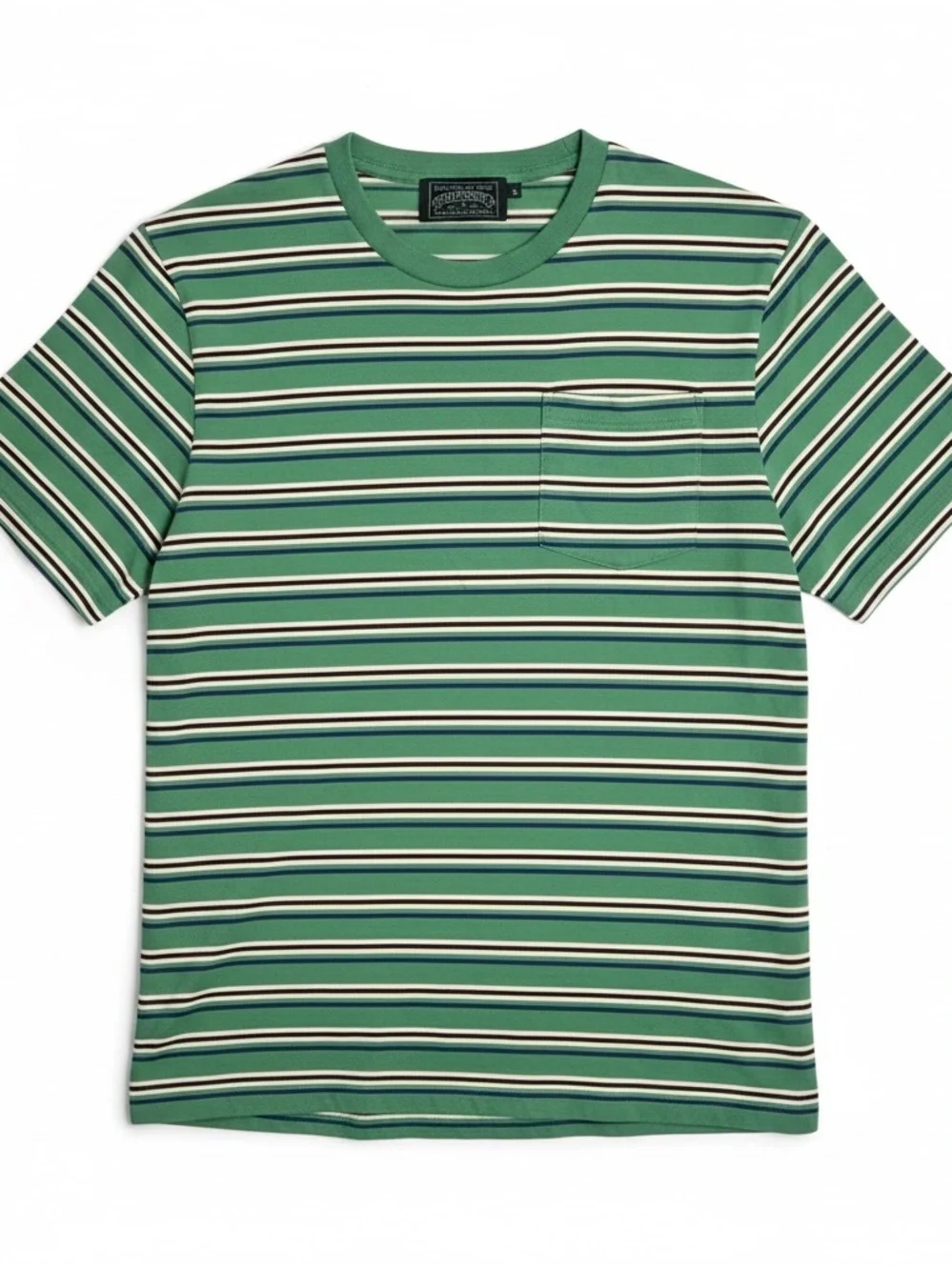Ralph Lauren Green Striped Pocket Tee
